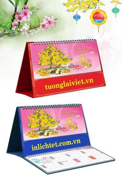 In Lịch Để Bàn Bon Sai