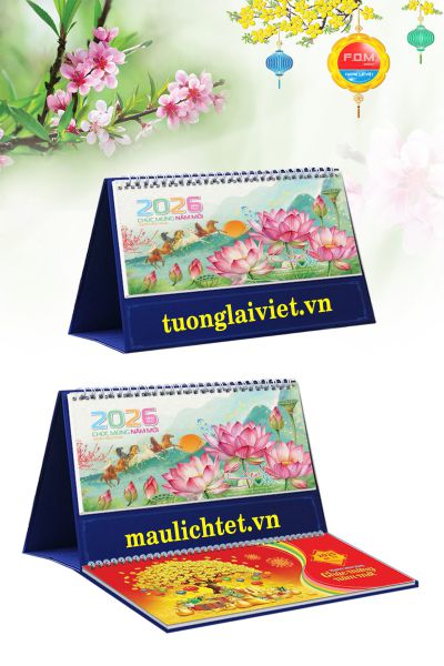 In Lịch Để Bàn Hoa Sen
