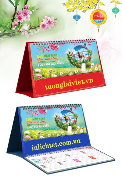 In Lịch Để Bàn Môi Trường Và Cuộc Sống