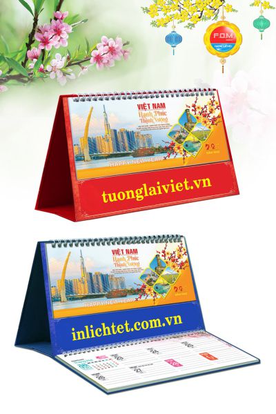 In Lịch Để Bàn Thế Giới Màu Xanh
