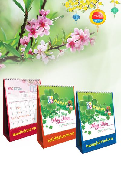 In Lịch Để Bàn Thông Điệp May Mắn