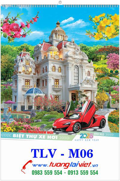 Lịch 7 Tờ Biệt Thự Xe Hơi
