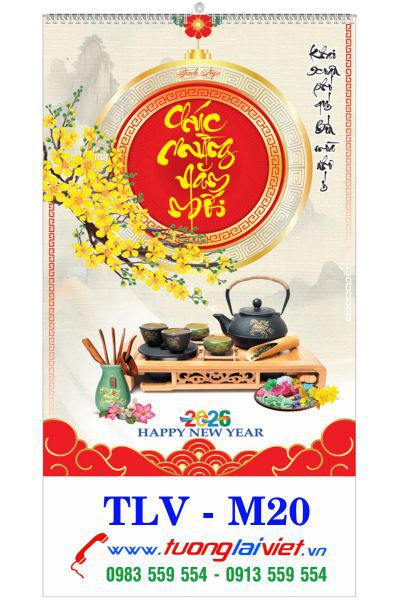 Lịch 7 Tờ Thư Pháp Trà Đạo