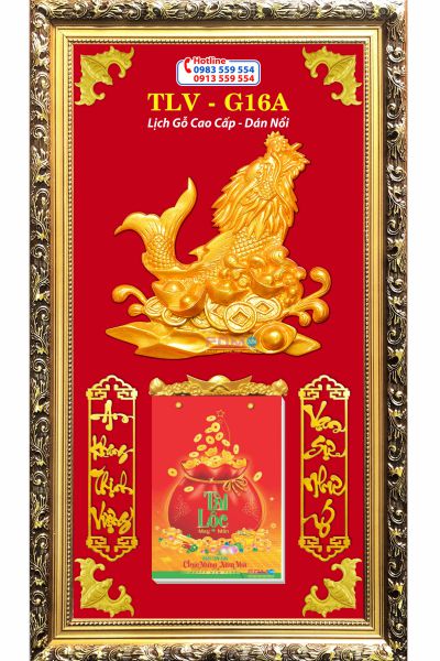 Lịch khung gỗ Cá Chép