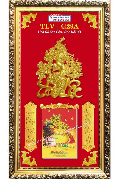 Lịch khung gỗ Mai Xuân Tài Lộc