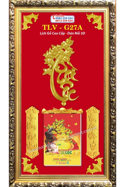 Lịch khung gỗ Tài Lộc