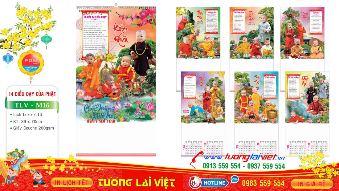 Mẫu Lịch 7 Tờ Lời Phật Dạy